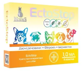 Краплі ЕктоСтоп ModeS протипаразитарні для собак 10-30 кг, 2 мл