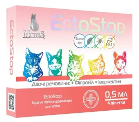 Краплі ЕктоСтоп ModeS протипаразитарні для собак 4-10 кг, 1 мл