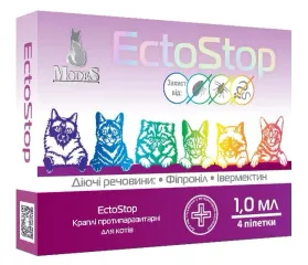 Краплі ModeS ЕктоСтоп протипаразитарні для собак до 4 кг, 0.5 мл